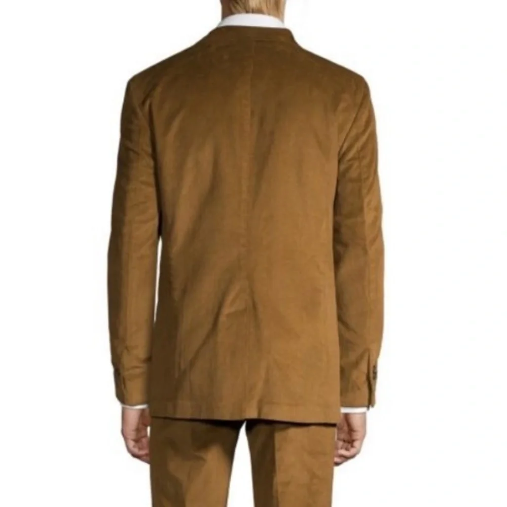 Michael Bastian Cotton Corduroy 3 Button Blazer Sport Coat Camel Brown Sz 48L